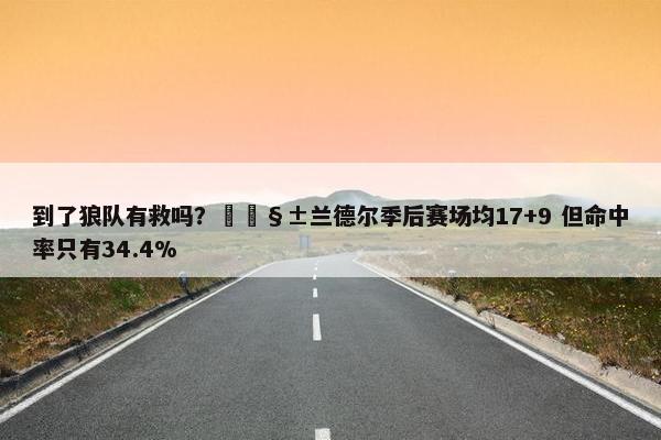 到了狼队有救吗？🧱兰德尔季后赛场均17+9 但命中率只有34.4%