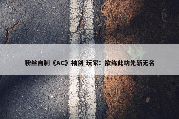 粉丝自制《AC》袖剑 玩家：欲练此功先斩无名