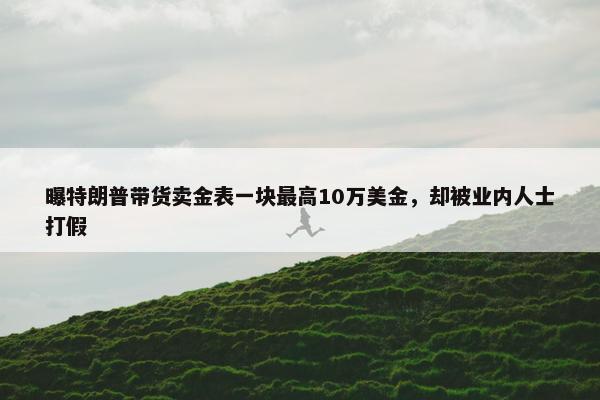 曝特朗普带货卖金表一块最高10万美金，却被业内人士打假