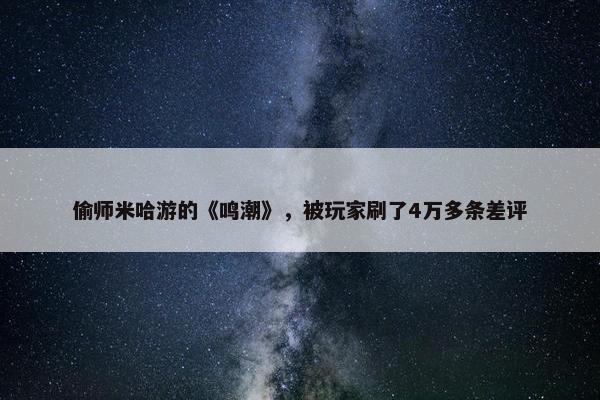 偷师米哈游的《鸣潮》，被玩家刷了4万多条差评