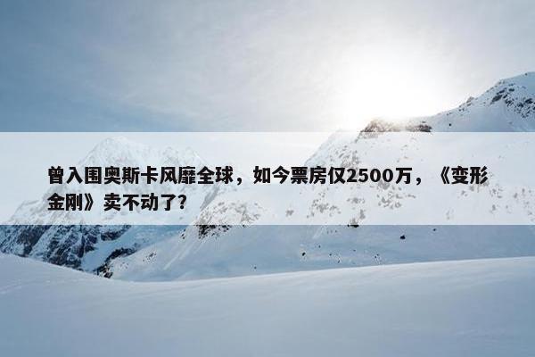 曾入围奥斯卡风靡全球，如今票房仅2500万，《变形金刚》卖不动了？