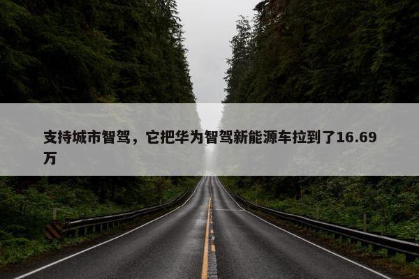 支持城市智驾，它把华为智驾新能源车拉到了16.69万