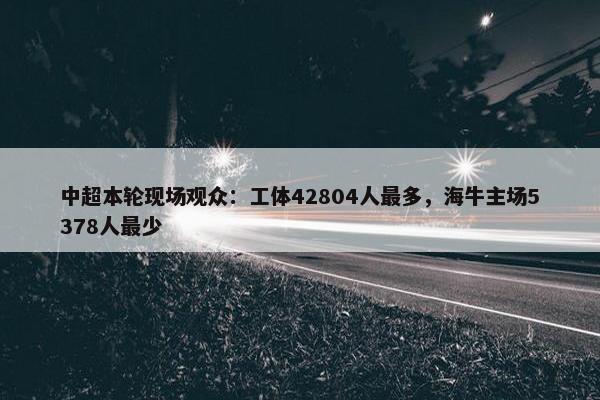 中超本轮现场观众：工体42804人最多，海牛主场5378人最少