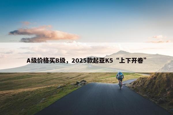 A级价格买B级，2025款起亚K5“上下开卷”