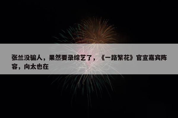 张兰没骗人，果然要录综艺了，《一路繁花》官宣嘉宾阵容，向太也在