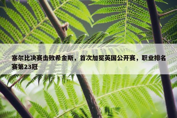 塞尔比决赛击败希金斯，首次加冕英国公开赛，职业排名赛第23冠