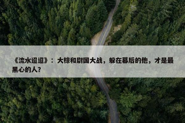 《流水迢迢》：大椋和尉国大战，躲在幕后的他，才是最黑心的人？