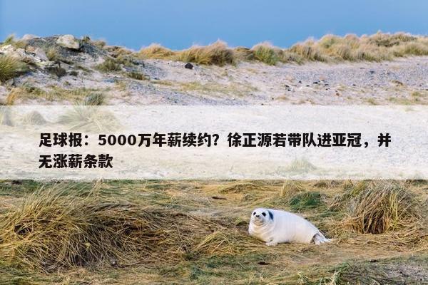 足球报：5000万年薪续约？徐正源若带队进亚冠，并无涨薪条款