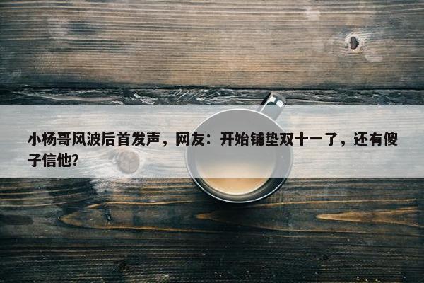 小杨哥风波后首发声，网友：开始铺垫双十一了，还有傻子信他？