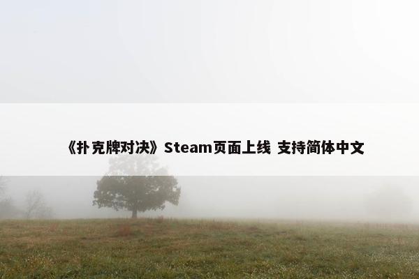 《扑克牌对决》Steam页面上线 支持简体中文