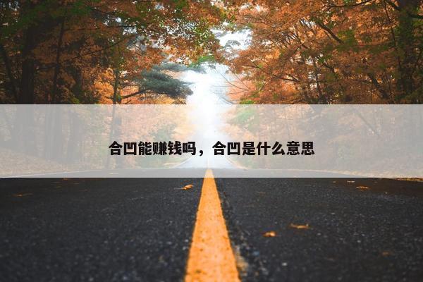 合凹能赚钱吗，合凹是什么意思