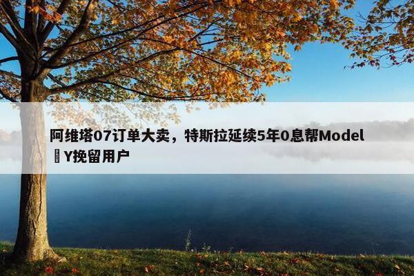 阿维塔07订单大卖，特斯拉延续5年0息帮Model Y挽留用户