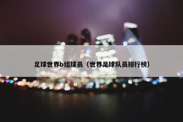 足球世界b组球员（世界足球队员排行榜）