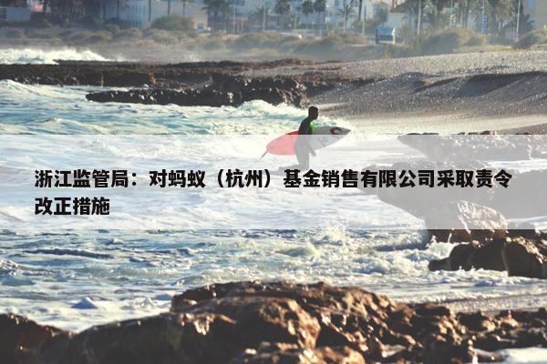 浙江监管局：对蚂蚁（杭州）基金销售有限公司采取责令改正措施