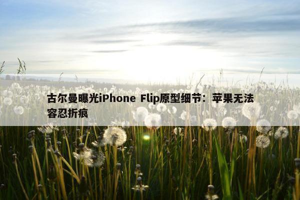 古尔曼曝光iPhone Flip原型细节：苹果无法容忍折痕