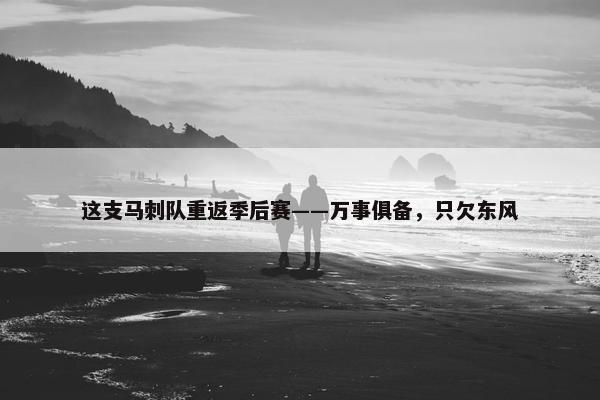 这支马刺队重返季后赛——万事俱备，只欠东风