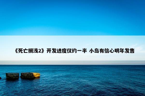 《死亡搁浅2》开发进度仅约一半 小岛有信心明年发售