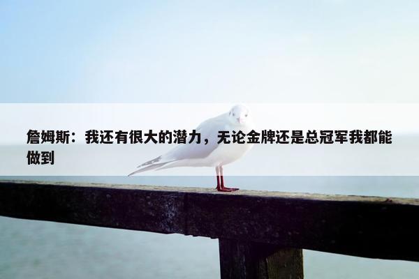 詹姆斯：我还有很大的潜力，无论金牌还是总冠军我都能做到