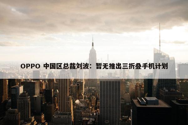 OPPO 中国区总裁刘波：暂无推出三折叠手机计划