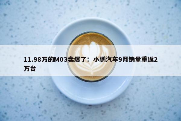 11.98万的M03卖爆了：小鹏汽车9月销量重返2万台