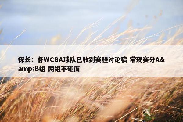 探长：各WCBA球队已收到赛程讨论稿 常规赛分A&B组 两组不碰面