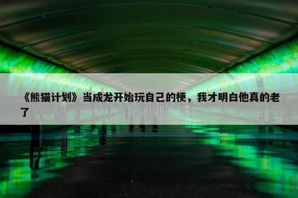 《熊猫计划》当成龙开始玩自己的梗，我才明白他真的老了