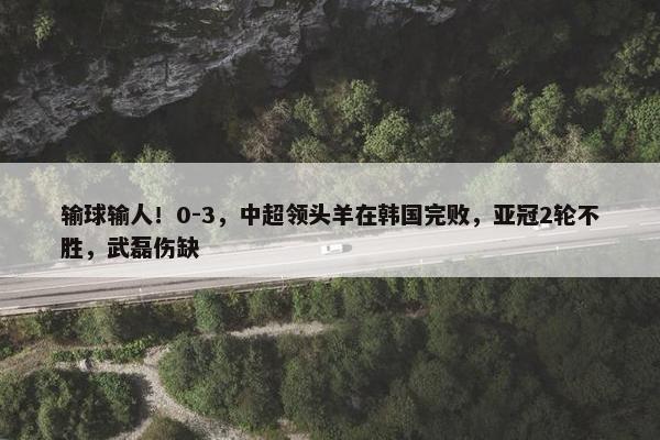 输球输人！0-3，中超领头羊在韩国完败，亚冠2轮不胜，武磊伤缺