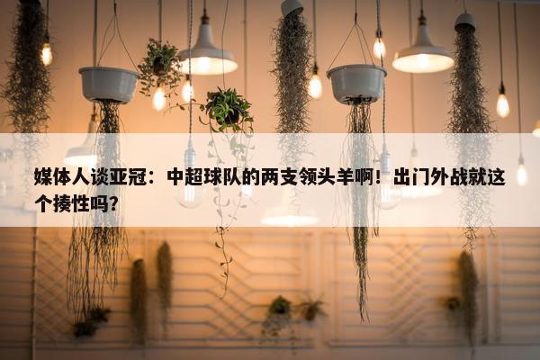 媒体人谈亚冠：中超球队的两支领头羊啊！出门外战就这个揍性吗？