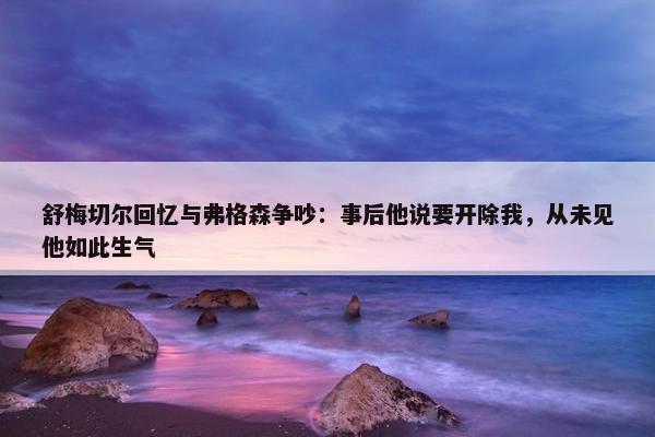 舒梅切尔回忆与弗格森争吵：事后他说要开除我，从未见他如此生气