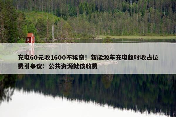 充电60元收1600不稀奇！新能源车充电超时收占位费引争议：公共资源就该收费