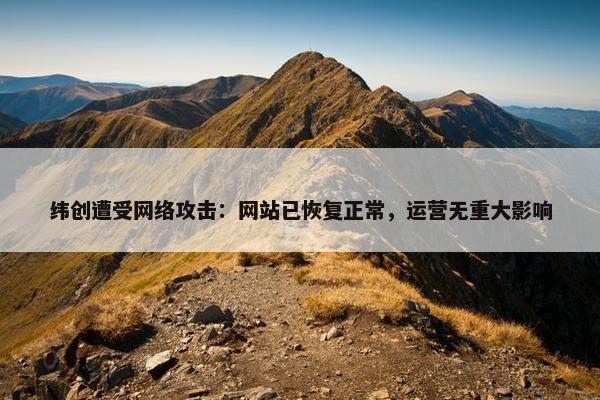 纬创遭受网络攻击：网站已恢复正常，运营无重大影响