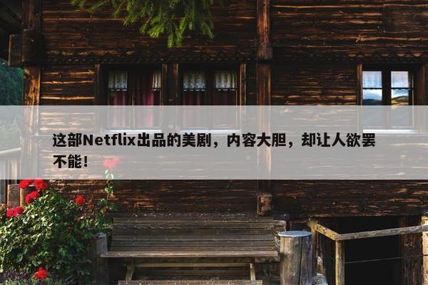 这部Netflix出品的美剧，内容大胆，却让人欲罢不能！