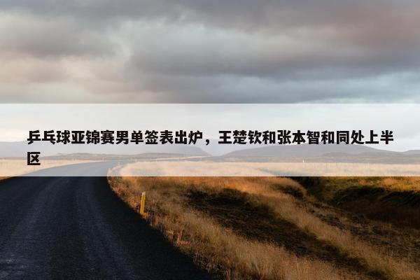 乒乓球亚锦赛男单签表出炉，王楚钦和张本智和同处上半区