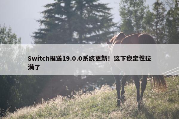 Switch推送19.0.0系统更新！这下稳定性拉满了