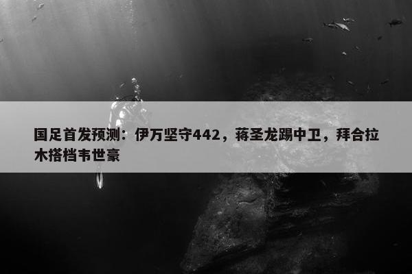 国足首发预测：伊万坚守442，蒋圣龙踢中卫，拜合拉木搭档韦世豪