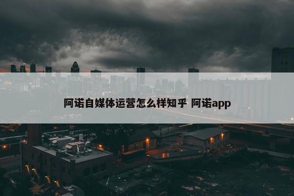 阿诺自媒体运营怎么样知乎 阿诺app