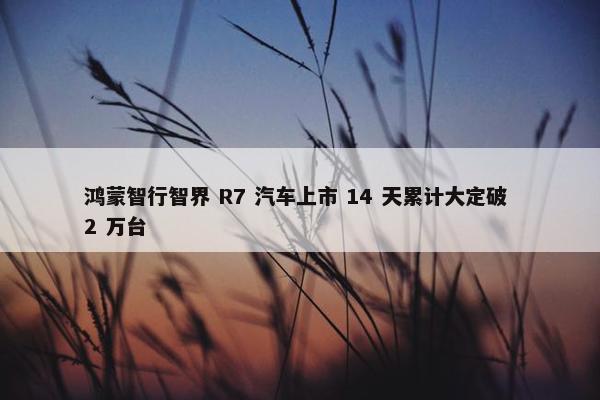 鸿蒙智行智界 R7 汽车上市 14 天累计大定破 2 万台