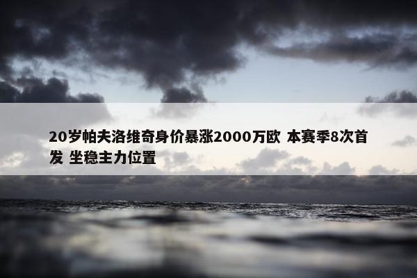 20岁帕夫洛维奇身价暴涨2000万欧 本赛季8次首发 坐稳主力位置