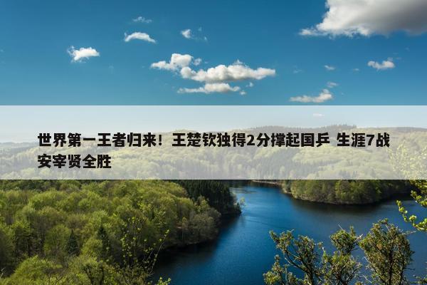 世界第一王者归来！王楚钦独得2分撑起国乒 生涯7战安宰贤全胜