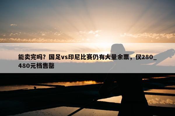 能卖完吗？国足vs印尼比赛仍有大量余票，仅280_480元档售罄