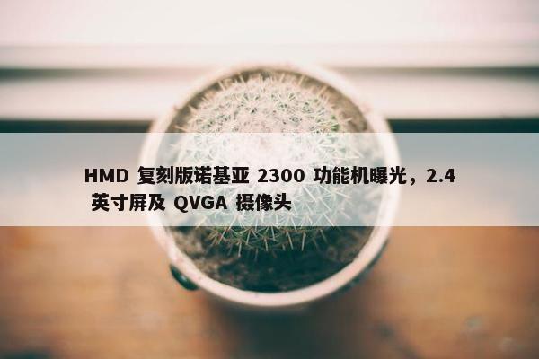 HMD 复刻版诺基亚 2300 功能机曝光，2.4 英寸屏及 QVGA 摄像头