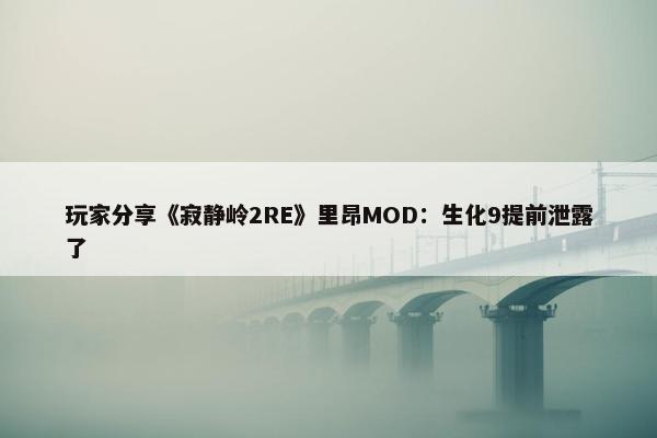 玩家分享《寂静岭2RE》里昂MOD：生化9提前泄露了