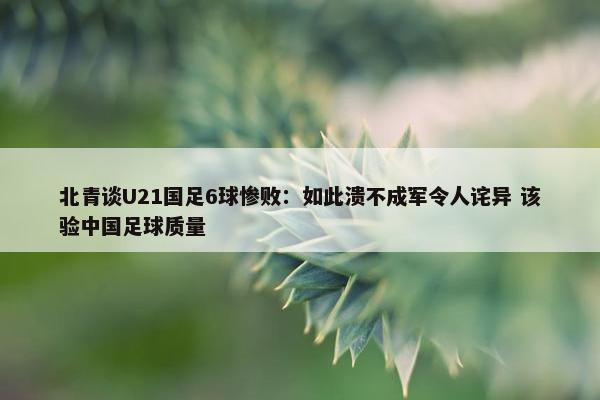 北青谈U21国足6球惨败：如此溃不成军令人诧异 该验中国足球质量