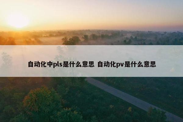 自动化中pls是什么意思 自动化pv是什么意思