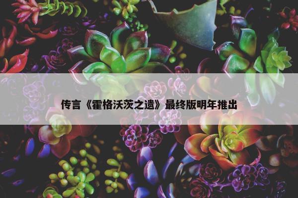 传言《霍格沃茨之遗》最终版明年推出