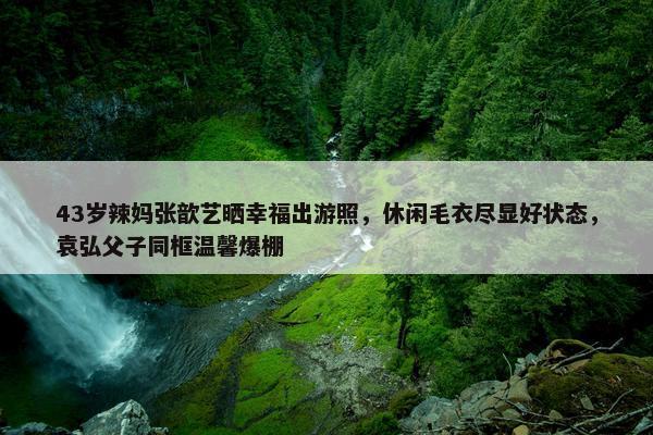 43岁辣妈张歆艺晒幸福出游照，休闲毛衣尽显好状态，袁弘父子同框温馨爆棚