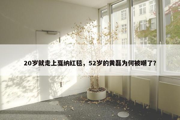 20岁就走上戛纳红毯，52岁的黄磊为何被嘲了？