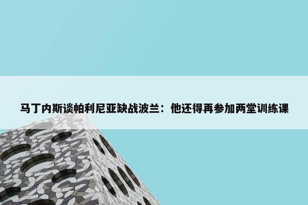 马丁内斯谈帕利尼亚缺战波兰：他还得再参加两堂训练课