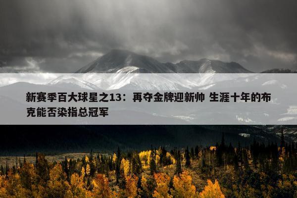 新赛季百大球星之13：再夺金牌迎新帅 生涯十年的布克能否染指总冠军