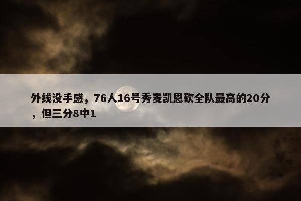 外线没手感，76人16号秀麦凯恩砍全队最高的20分，但三分8中1